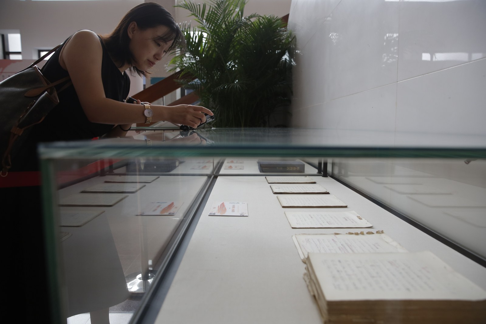 国图艺术名家手稿展展柜陈列现场